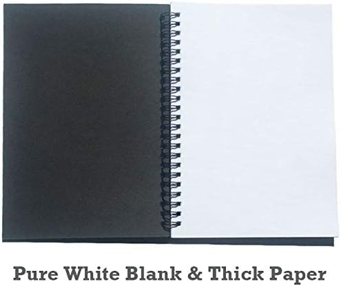 Spiral Notebook, 3Pack Spiral Journal, Thick Pure White Paper 120 Pages Wirebound Notebooks, Sketch Pads& Planner(Black)
