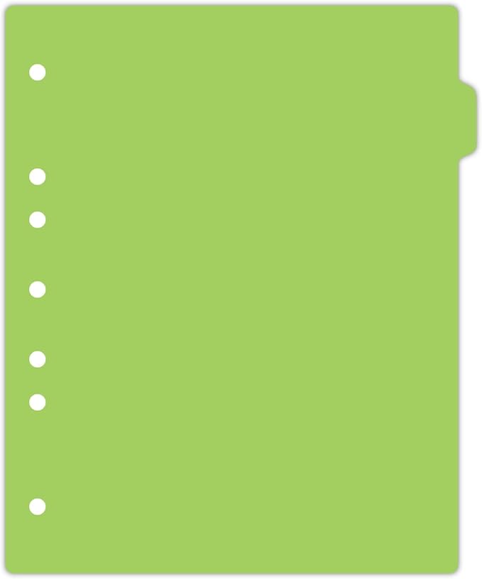 Carstens - Heavy Duty Plastic Ring Binder Dividers, Side Tab, 1/9 Cut, Tab 2 Position, US Letter, Lime, Pack of 10, (2618-11) - Ideal Medical Chart Dividers or Index Tabs for 3 Ring Binders