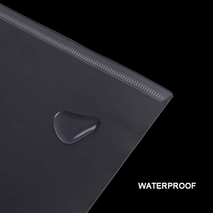 20 Pcs Clear Plastic Envelope with Snap Button Closure, Plastic Waterproof Envelope File Folder, Transparent Folders for Documents, Letter Size, A4 Size, for School and Office Supplies