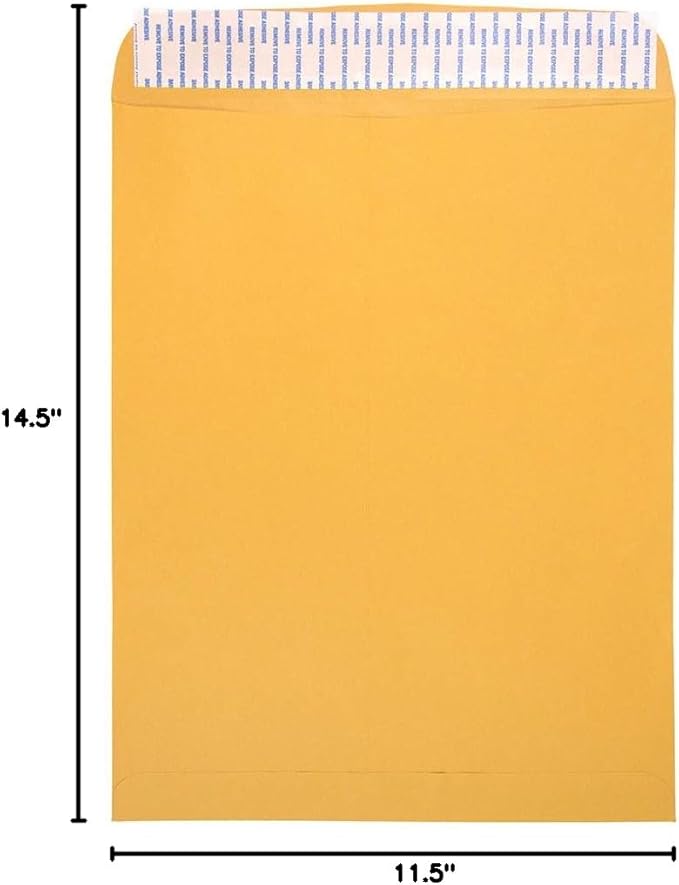 JAM PAPER 11 1/2 x 14 1/2 Open End Catalog Commercial Envelopes - Brown Kraft Manila - Bulk 500/Box