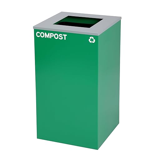 Alpine Industries Square Lid 29 Gallon Sturdy Steel Cube Recycling Container, Square Opening - 3 Color Cans Available Sold Separately (Lid Square Opening)