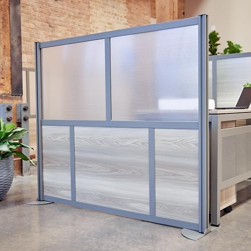 NBF Office Partitions - Cubicle Privacy Panel Wall Divider - Modern Room Separator with Quick Assembly - Indoor Laminate Free Standing Portable Room Divider Panel - 52" H x 60" W (Warm Ash)
