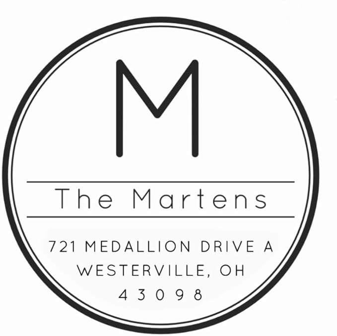 Generic Custom Address Stamp, Self Inking Stamp OR Embosser, Choose from 18 Simple but Classic, Elegant, Stylish Designs & 15 Ink Color Choices, Black