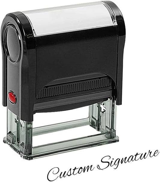 Personalized Self-Inking Signature Stamp, Custom Signature Stamp for Signing Your Name and Documents — Multiple Sizes, 5 Ink Colors