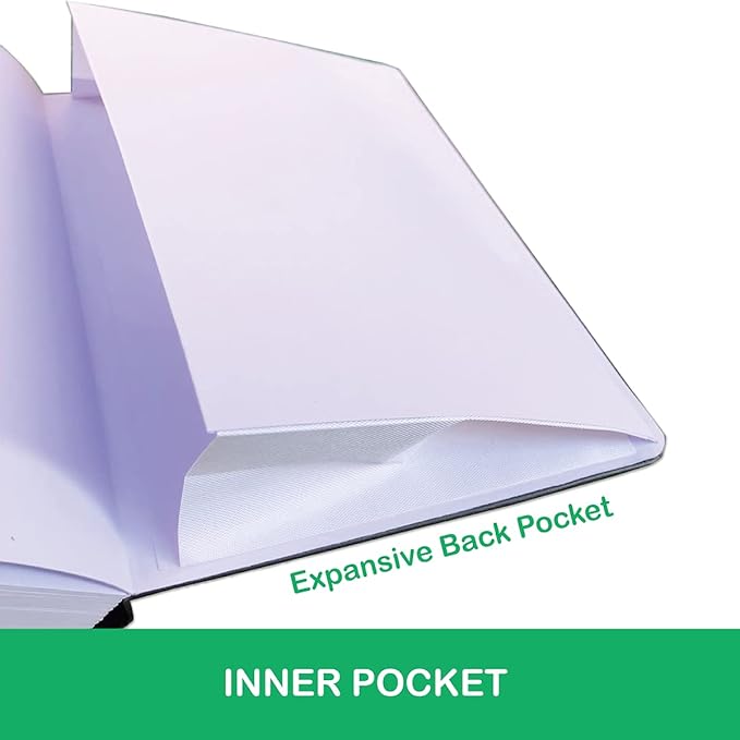 Dotted Notebook Journal 180GSM Bamboo Thick White Paper 160 Pages 5 * 5MM Dot Grid, Lay Flat Binding,Colored Silver Edges, Bookmarks and Expandable Back Pocket (BKP-3)