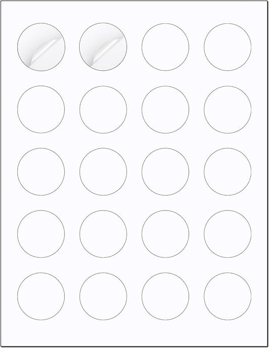 Methdic 1.5" Diameter High Visibility Printable Round Labels,Matte White,600 Customizable Blank Stickers
