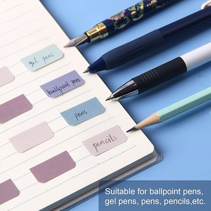 420 Pcs Sticky Index Tabs, 0.47/0.98/1.77 Inch Colored Book Sticky Tabs, Writable and Repositionable File Tabs Flags for Books, Binders and File Folders (Morandi) Index Tabs