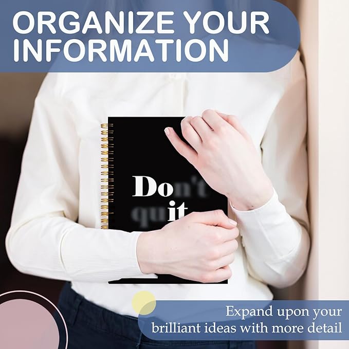 SNNDER Don't Quit Motivational Notebook Journal, Inspirational Entrepreneur Positive Affirmation Journal for Women Men, Motivational Gifts for Coworkers Hardcover Spiral Notebooks 5.5x8.3 Inch