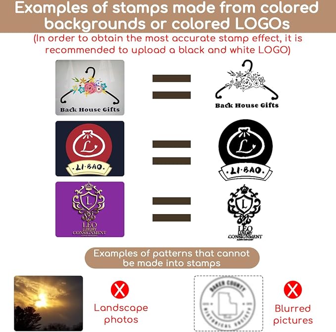 Custom Logo Stamp Personalized Image Self Inking Stamper Customized Business Logo Text Stamps-4 Different Sizes-5 Ink Color Options