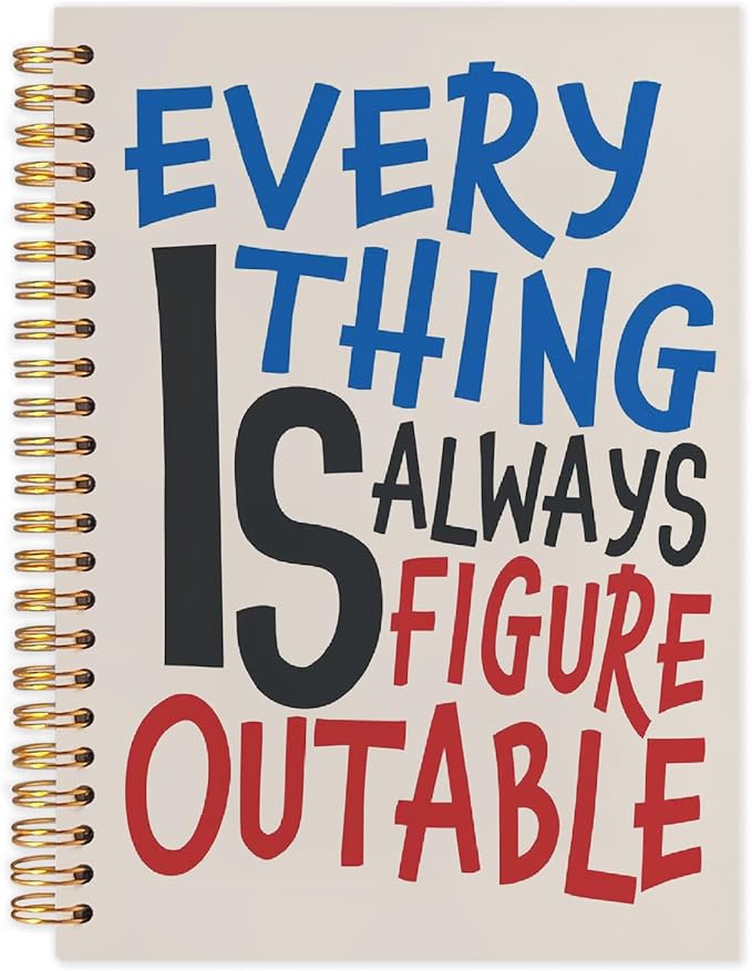 SNNDER Everything Is Figureoutable Inspirational Notebook Journal, Affirmation Journal for Women Men, Positive Affirmation Gifts, Motivational Hardcover Spiral Notebooks 5.5x8.3 Inch