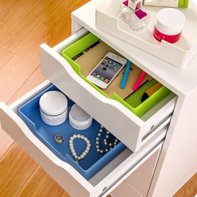 Desk Letter Tray, 2PCS A4 Size Plastic Stackable File Document Organizer, Office Desktop File Paper Holder, Book Storage Rack,Anti-Skid Stacking Support for Office Supplies (Green)