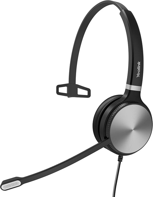 Yealink UH36 Professional USB Headset, Wired Headphones for Work Calls and Music, Headset with Noise Cancelling Mic for Computer PC Laptop(for Teams Certified, Mono,3.5mm Jack/USB Connection)