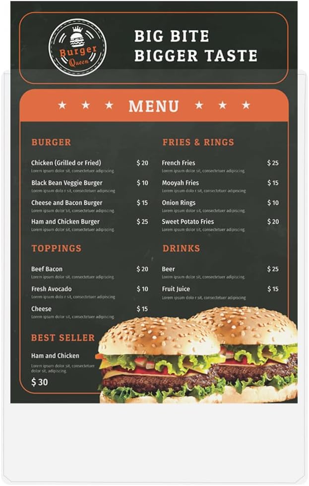 StoreSMART - Rigid Plastic Menu - 8.5" x 14" - 150-Pack - HPP812X14-MENU-150