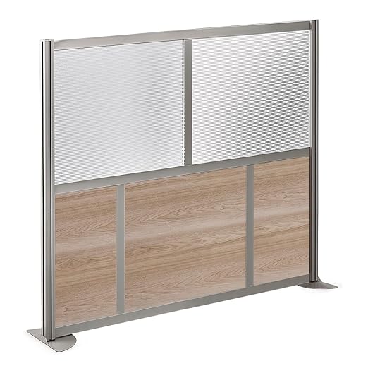 NBF Office Partition, Cubicle Wall Divider, Modern Room Separator, Free Standing Privacy Panel, 52" H x 60" W, Indoor, Espresso