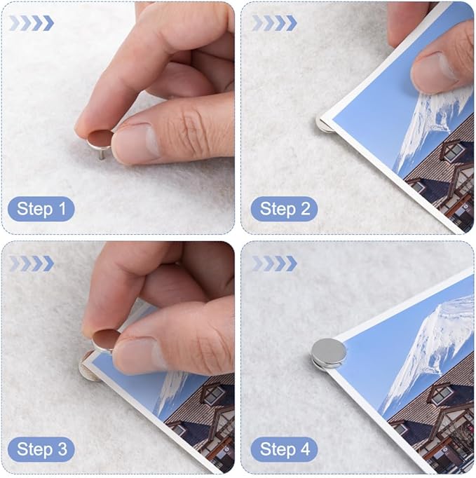 rhinocats Magnetic Push Pins, 50 Sets Magnet Thumbtack for Wall Bulletin Board Strong Decorative Pushpins Clip for Map Picture Hanging Kit Poster Holder