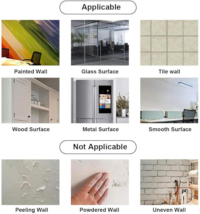 Magnetic Whiteboard Contact Paper for Wall 72 x 48 inches, Magnetic Dry Erase White Board Sticker with Non-Adhesive Backing for Office Home School