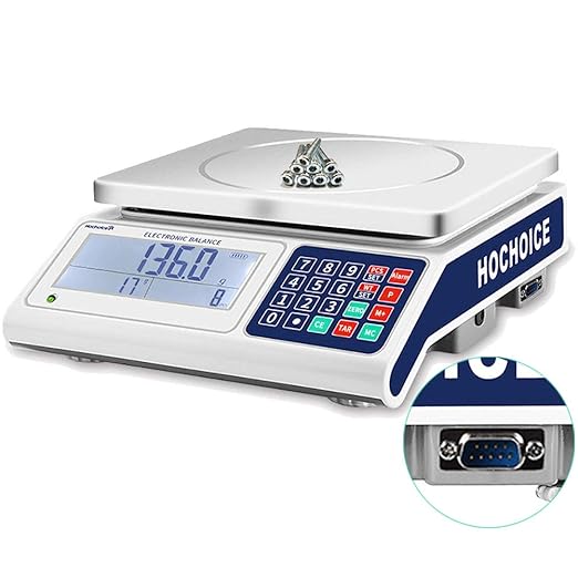 Counting Gram Industrial Scale Parts and Coin Weighing Scale 0.1g Precision Digital Electronic Scale 33lb x 0.00022lb 15kg x 0.1g with RS232 Port