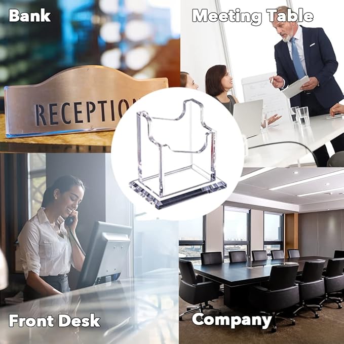 PARTSPOWER Acrylic Business Card Holder for Desk, Vertical Clear Business Name Card Display Stand, Desk Accessory Business Name Card Organizer (Vertical, 1-Slot)