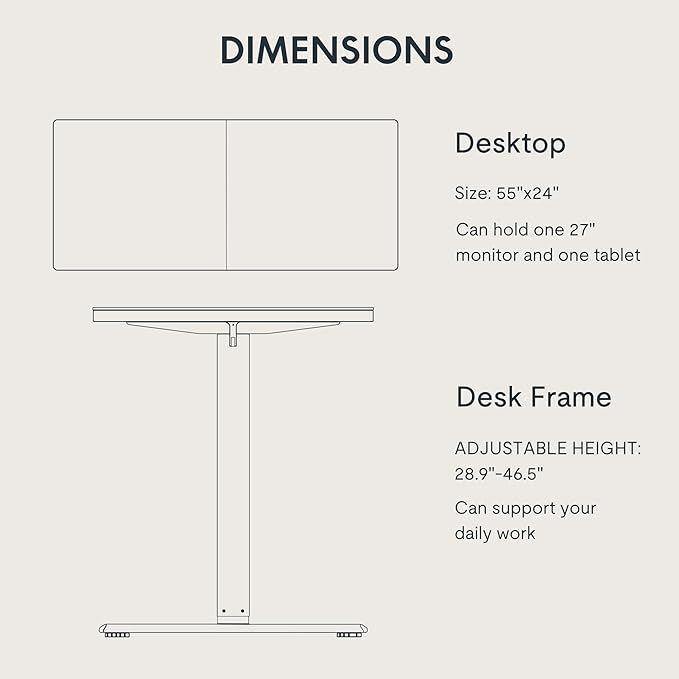 FLEXISPOT Standing Desk Electric Height Adjustable Desk with 55 x 24 Inches Splice Board, Ergonomic Memory Controller, Black Top + Black Frame