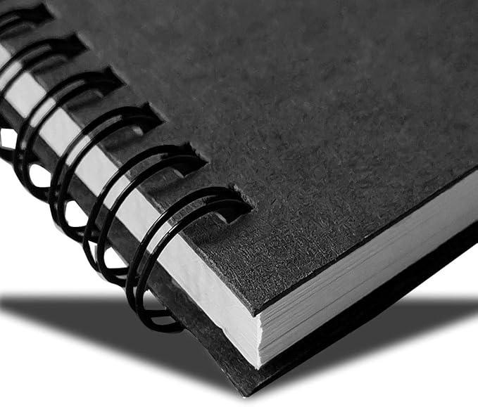 Spiral Notebook, 3Pack Spiral Journal, Thick Pure White Paper 120 Pages Wirebound Notebooks, Sketch Pads& Planner(Black)