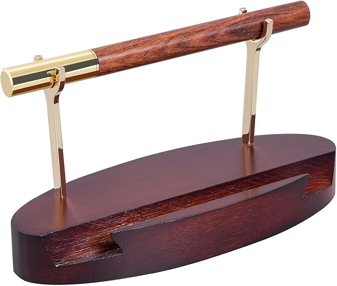 Pen Holder Desk Organizers and Accessories Desk Decor ,Exquisite Wooden Pen Holder ,with a Cool Pen and Two Refills for Office and Home (Style C)