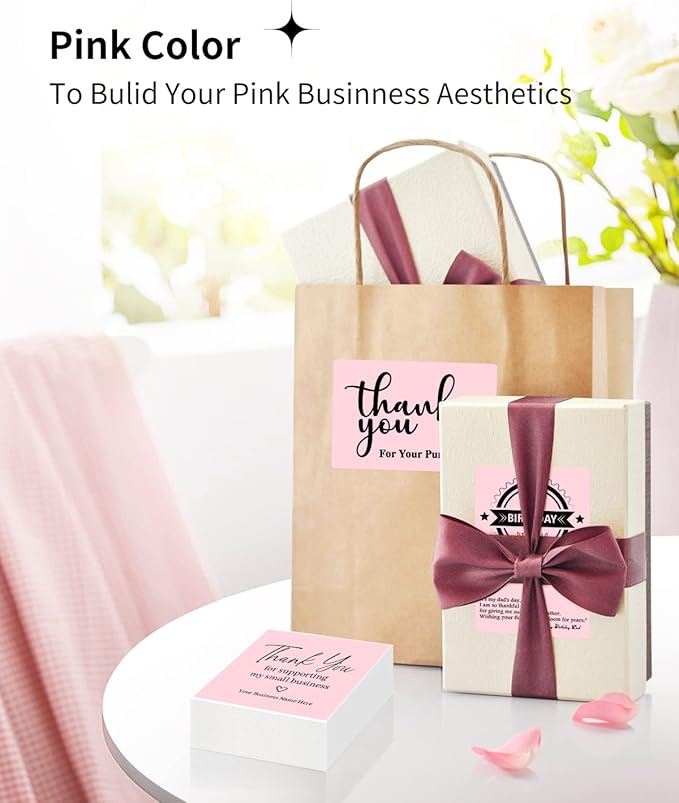 Thermal Shipping Labels 4x6-250 Labels Fan-Fold, Mailing Postage Paper for Thermal Printers, Strong Adhesive, Jam-Free, Compatible with JADENS, Rollo, Munbyn, for Office & Home, Pink