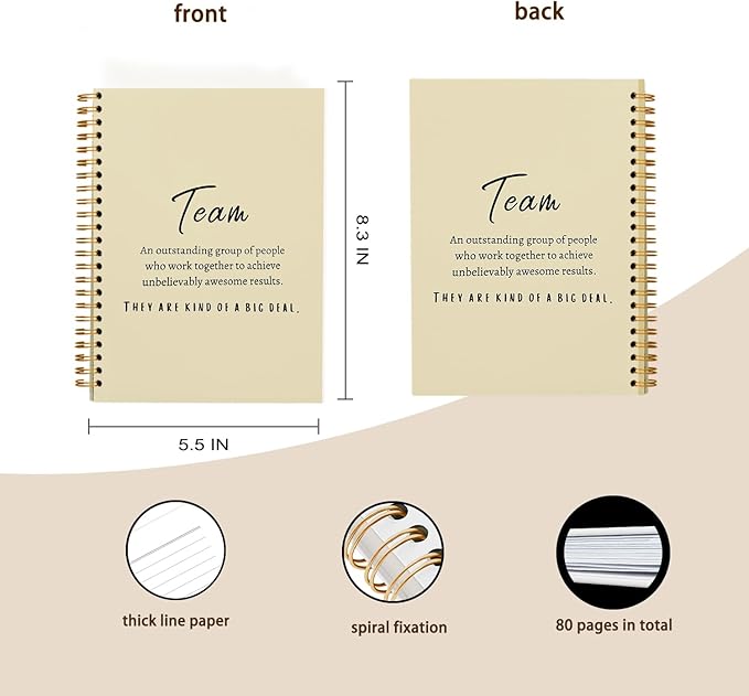 hold fizz Beige Meeting Notebook for Work, Employee Appreciation Gifts, Team Gifts for Employees, Journals for Writing, Thank You Gifts for Women Men Leader Boss Manager Mentor Coworkers, 5.5"x8.3"