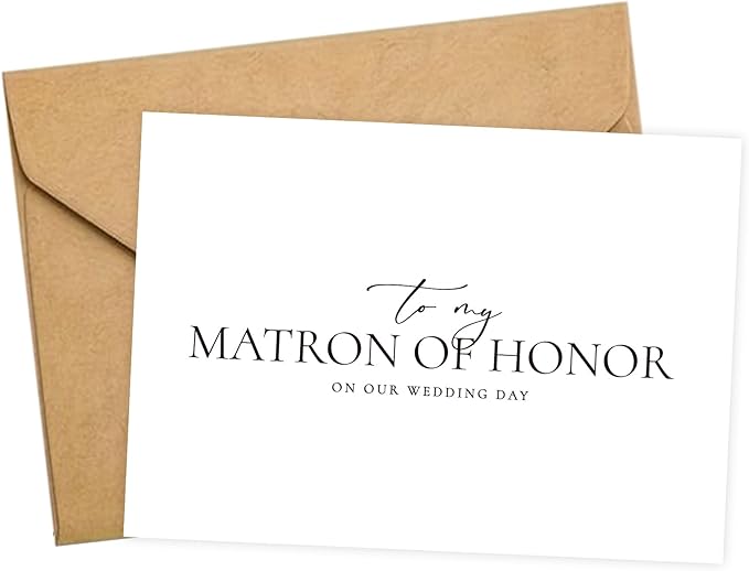 Matron of Honor Proposal Gifts for Wedding Day, To My Matron of Honor On Our Wedding Day Cards.(Matron of Honor A)