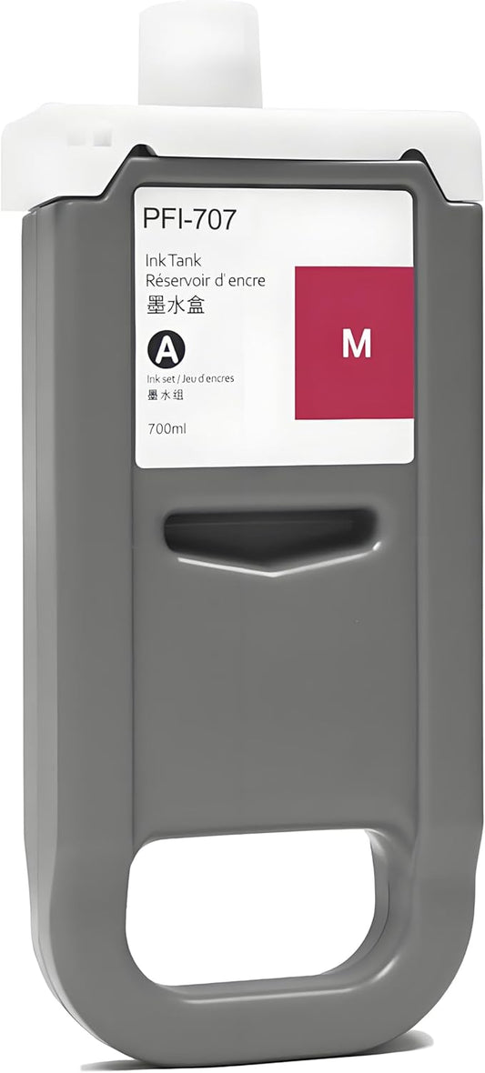 PFI-707 Ink Cartridge PFI707 Ink Tank Compatible with Canon imagePROGRAF PF830, iPF840, iPF850 CAD Plotters 700 ML (1-Pack, Magenta)