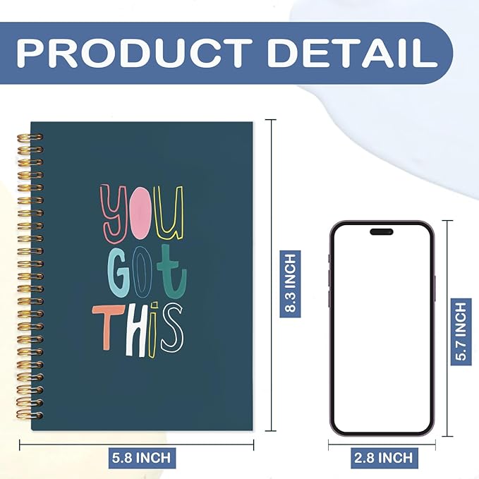 SNNDER Inspirational Quotes Spiral Notebooks, You Got This Journaling Notebook, Inspirational Notebook for Note Taking, Positive Affirmation Gifts for Women Coworker Teammate, 5.5x8.3 Inch