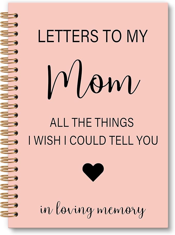 Memorial Gifts for Loss of Mom Grief Notebook Journal, Letters to My Mom in Heaven Journal, Sympathy Notebooks Gifts for Loss of Mom Women, In Loving Memory Sympathy Gifts, 6x8.2In(Pink)