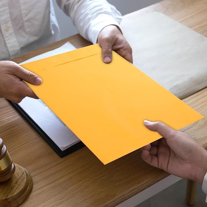 50 Pcs 15 x 19 Inch Extra Large Mailing Clasp Envelopes Jumbo Kraft Catalog Manila Envelope with Clasp Closure for Oversized Big Documents Office Home Business Legal School Storing Mailing