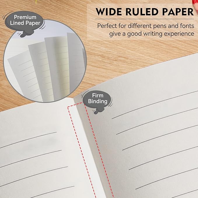 Lined Journal Notebook, 200 Pages, Leather Hardcover Notebooks, A5 College Ruled Thick Classic with Pen Loop Notebook Journals for Writing, for Women Men Office School, 5.75'' X 8.38'', Grey