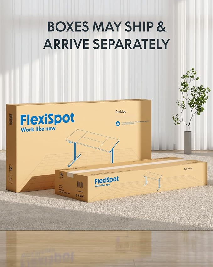 FLEXISPOT 79 x 32 Inch Large Standing Desk, Stand Up Desk with Splice Board, Rising Desks for Home Office, Office Desk with Cup Holder and Headphone Hook (Black Frame + Black Top, 2 Packages)