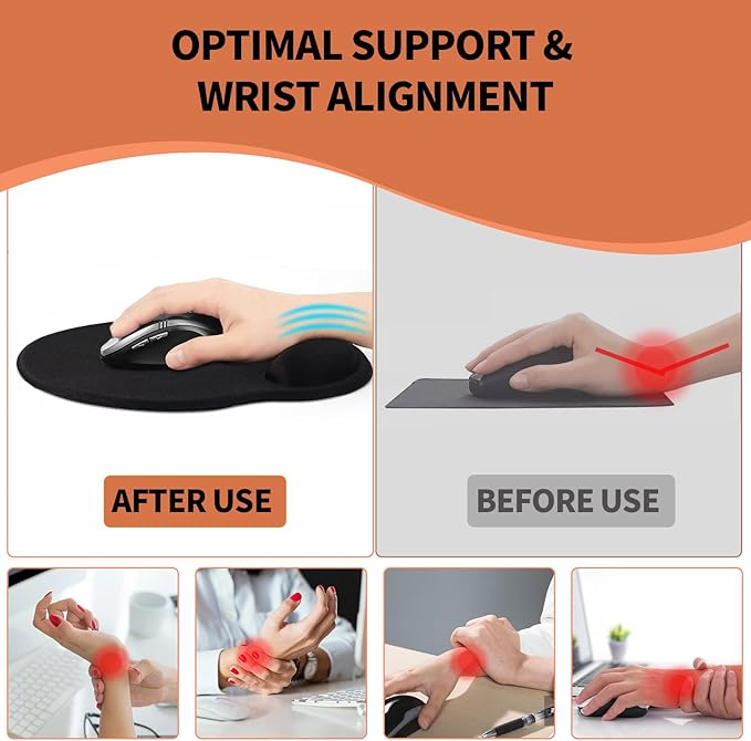 eulps Mouse Pad with Wrist Rest, Comfortable Computer Mousepad with Gel Wrist Support Smooth Surface and Non-Slip PU Base for Pain Relief, Laptop, Office & Home (Oceanic Sunset)