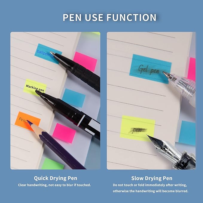 Ericter 1440 Pcs Sticky Tabs Book Tabs Page Markers Tabs, Sticky Note Tabs Colored Writable and Repositionable Index Tabs, Tabs for Annotating Books, Page Tabs