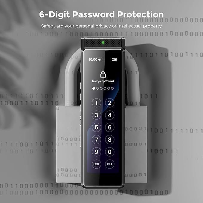 136GB Digital Voice Recorder with Playback, Innioasis R1 Full Touchscreen Voice Recorder with AI Intelligent Transcription and Bluetooth, Voice Activated Sound Audio Recorder Device with Mic (Black)