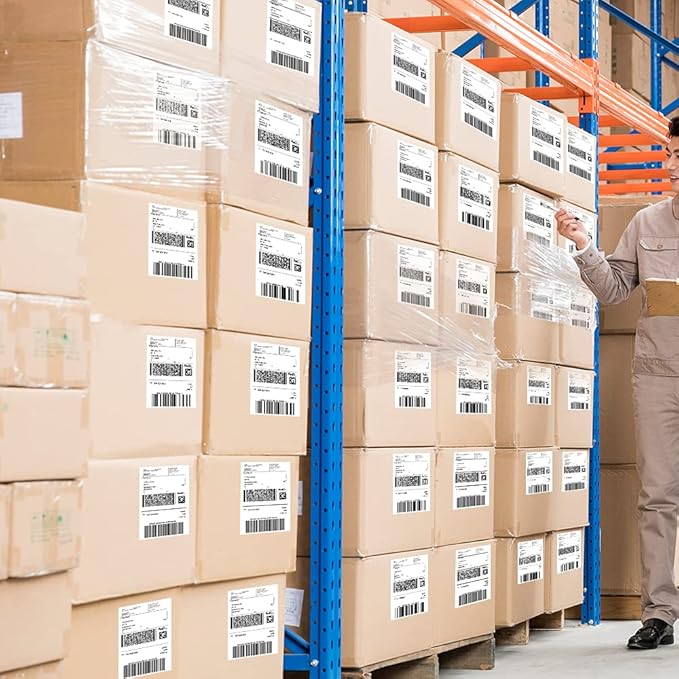 1000 Fanfold 4"x6" Direct Thermal Shipping Address Labels, (500 Labels/Stack) Paper Label for Direct Thermal Printer MUNBYN, JADENS, BEEPRT, ASprink, Nelko, Phomemo, for UPS USPS