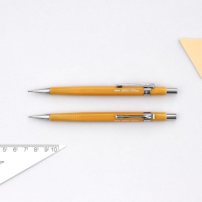 JAVAPEN 0.9mm Mechanical Drafting Pencils โ 12-Pack, Heavy-Duty Lead, Comfortable Grip, Anti-Roll Hex Barrel, Built-in Eraser, Made in Korea