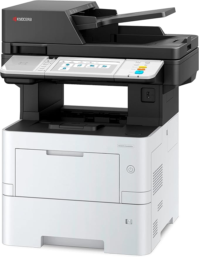 KYOCERA ECOSYS MA4500ix Multifunctional Monochrome Laser Printer (Print/Copy/Scan), 47 ppm, Up to Fine 1200 dpi, Gigabit Ethernet 7 inch Touchscreen Panel, 512 MB