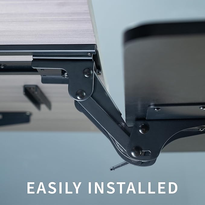 VIVO Adjustable Computer Keyboard and Mouse Platform Tray, 34 x 10 inch Ergonomic Under Table Desk Mount Drawer Underdesk Shelf, Black, MOUNT-KB36B