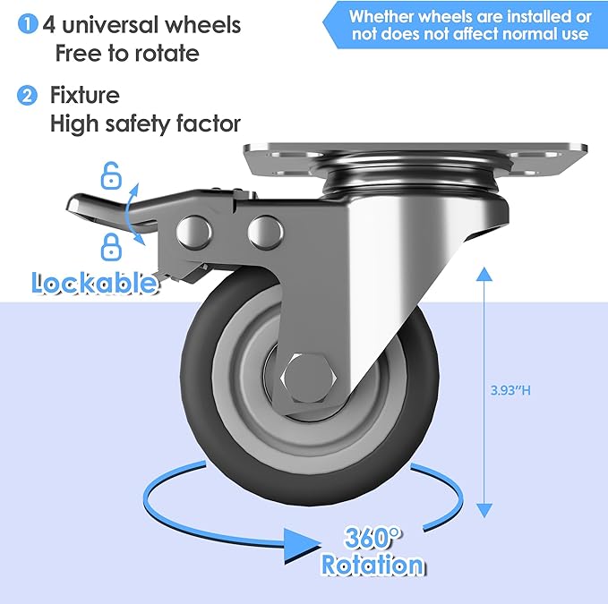 Aobabo Upgraded Garage Storage Cabinets with Wheels,Metal Storage Cabinets with 5 Adjustable Shelves for Garage Home Office Storage, Black,71''H*34''W*18''D,Assembly Required