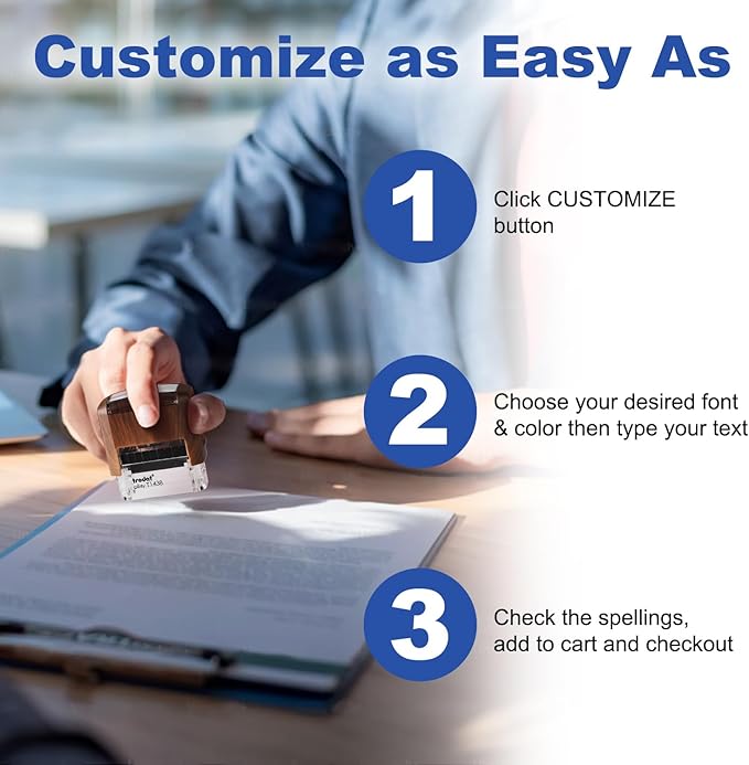 Custom Stamp-Rubber Stamps Custom,self Inking Stamps Personalized-Address Stamps Self Inking Personalized, Signature Stamp for Business, Office, Personal Use (0.55inch x1.5inch)