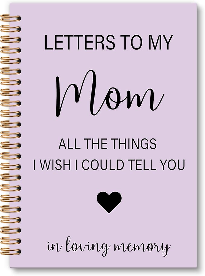 Memorial Gifts for Loss of Mom Grief Notebook Journal, Letters to My Mom in Heaven Journal, Sympathy Notebooks Gifts for Loss of Mom Women, In Loving Memory Sympathy Gifts, 6x8.2(Purple)