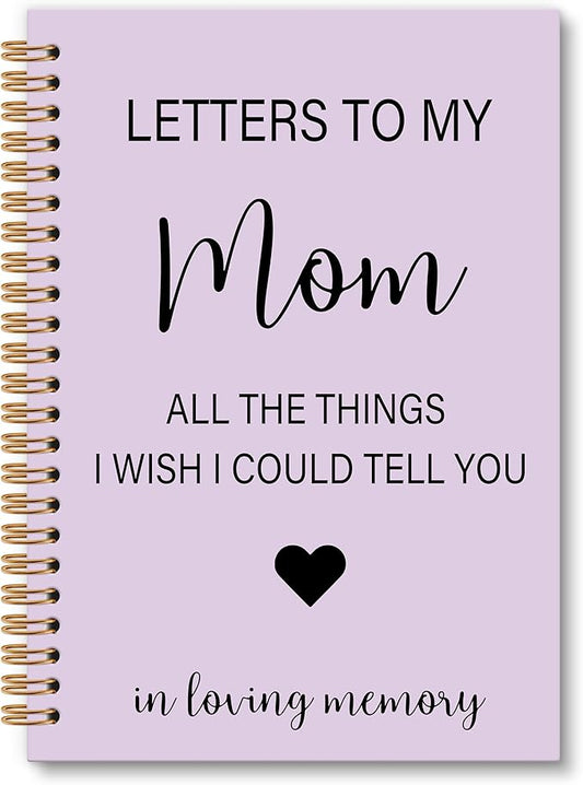 Memorial Gifts for Loss of Mom Grief Notebook Journal, Letters to My Mom in Heaven Journal, Sympathy Notebooks Gifts for Loss of Mom Women, In Loving Memory Sympathy Gifts, 6x8.2(Purple)