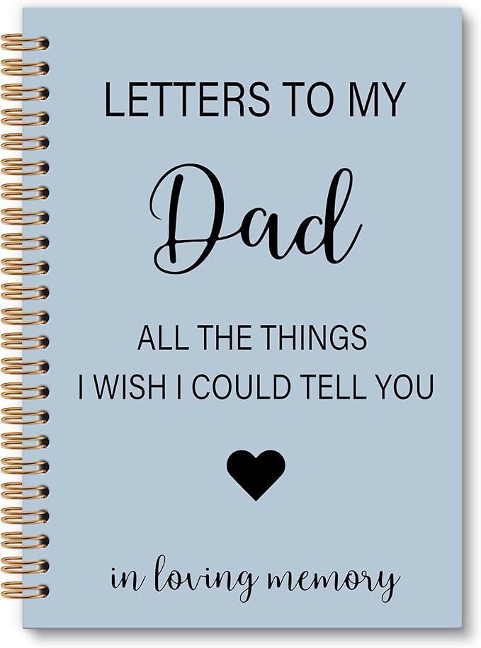 Memorial Gifts for Loss of Dad Grief Notebook Journal, Letters to My Dad in Heaven Journal, Sympathy Notebooks Gifts for Loss of Dad Father, In Loving Memory Sympathy Gifts, 6x8.2In(Blue)
