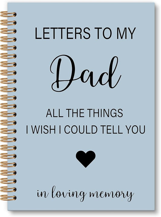 Memorial Gifts for Loss of Dad Grief Notebook Journal, Letters to My Dad in Heaven Journal, Sympathy Notebooks Gifts for Loss of Dad Father, In Loving Memory Sympathy Gifts, 6x8.2In(Blue)