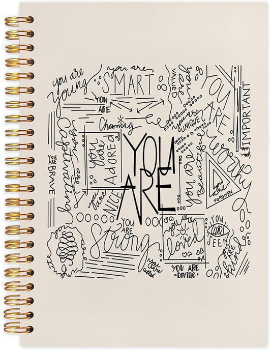 SNNDER You are Inspirational Notebook, Positive Affirmations Journal, Motivational Journals for Women, Graffiti Hardcover Spiral Notebook 5.5x8.3 Inch