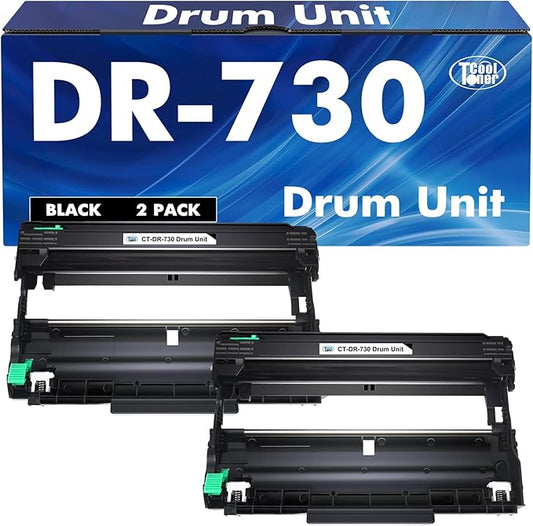 DR730 DR-730 Drum Unit 2-Pack Compatible Replacement for Brother Drum DR730 DR-730 DR 730 for MFC-L2710DW MFC-L2750DW HL-L2395DW HL-L2370DW DCP-L2550DW MFC-L2750DWXL Printer (Black,Not Toner)
