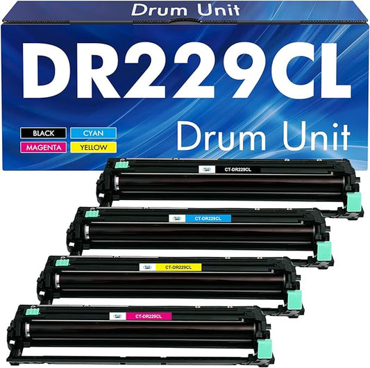 DR229 DR229CL Drum Unit 4-Pack Compatible Replacement for Brother DR229 DR-229CL for MFC-L3780cdw MFC-L3720cdw HL-L3220cdw HL-L3280cdw HL-L3295cdw DCP-L3560cdw Printer (Black Cyan Magenta Yellow)